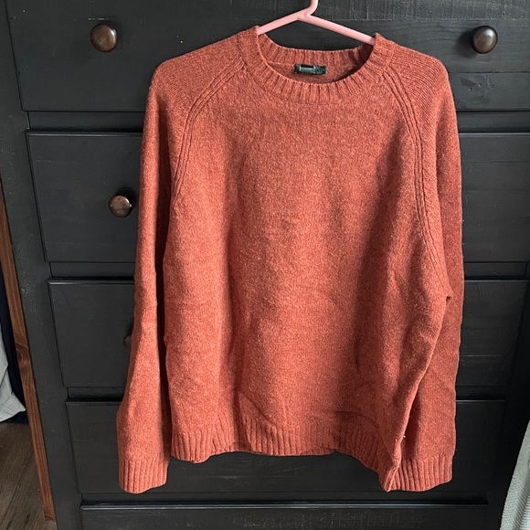 J Crew Factory Store,100% Wool Rust Sweater, Fall, Classic,Preppy. Men’s size:L - Picture 1 of 6